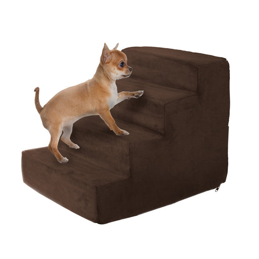 PETMAKER Foam Dog Stairs for Small Pets, Brown