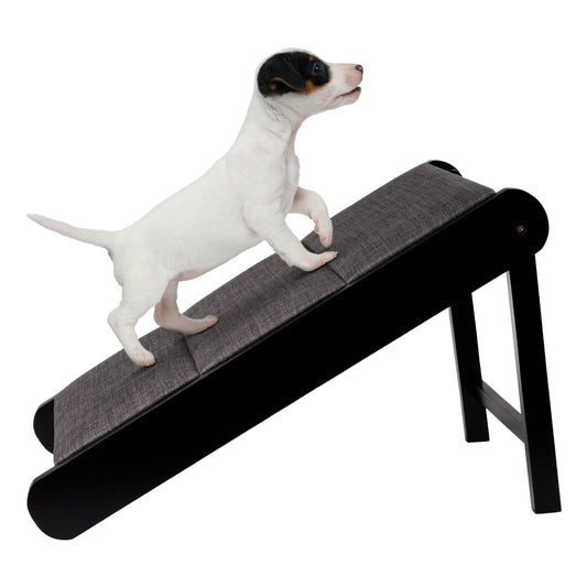 Foldable Wooden Pet Ramp, Brown/Gray